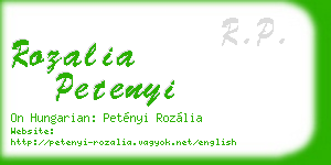 rozalia petenyi business card