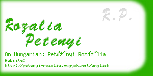 rozalia petenyi business card